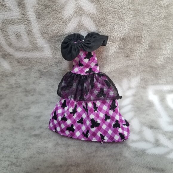 Ever After High Accessory Raven Queen Enchanted Picnic Purple Black Check Dress - Picture 1 of 2